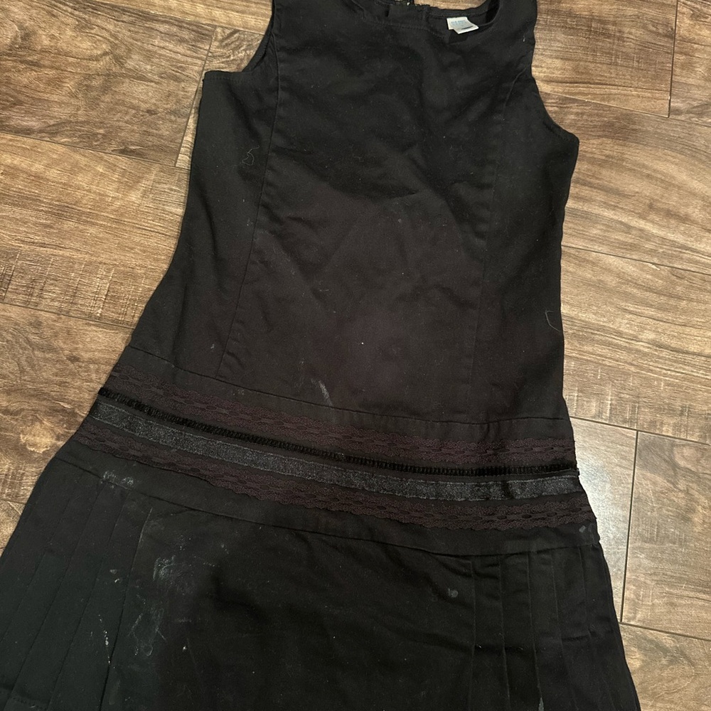 Kids Old Navy Black Mini Dress Crew Neck Sleeveless